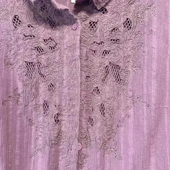 Free People Purple Button Down Shirt Womens Size Medium - Picture 3 of 7